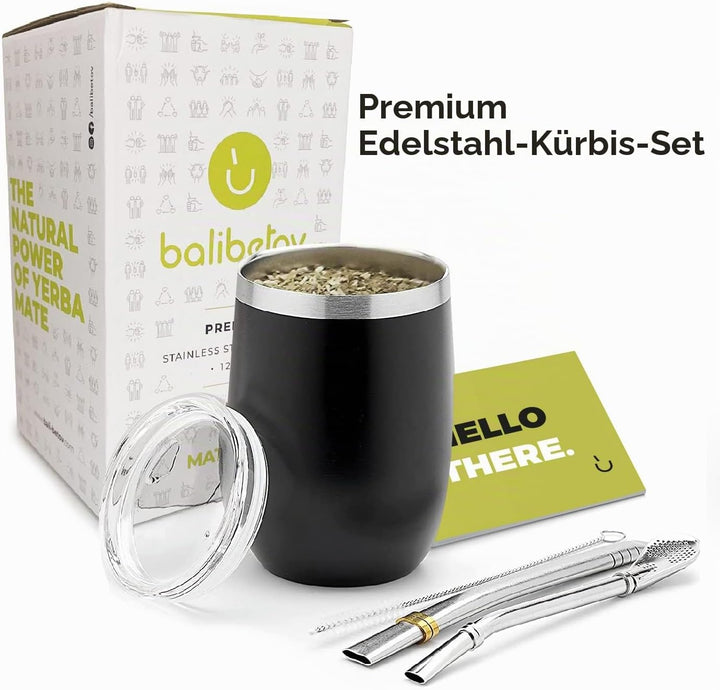 balibetov - Neu - Modernes Yerba Mate Gourd Set (Mate Tasse) - Doppelwandiger 18/8 Edelstahl Enthält
