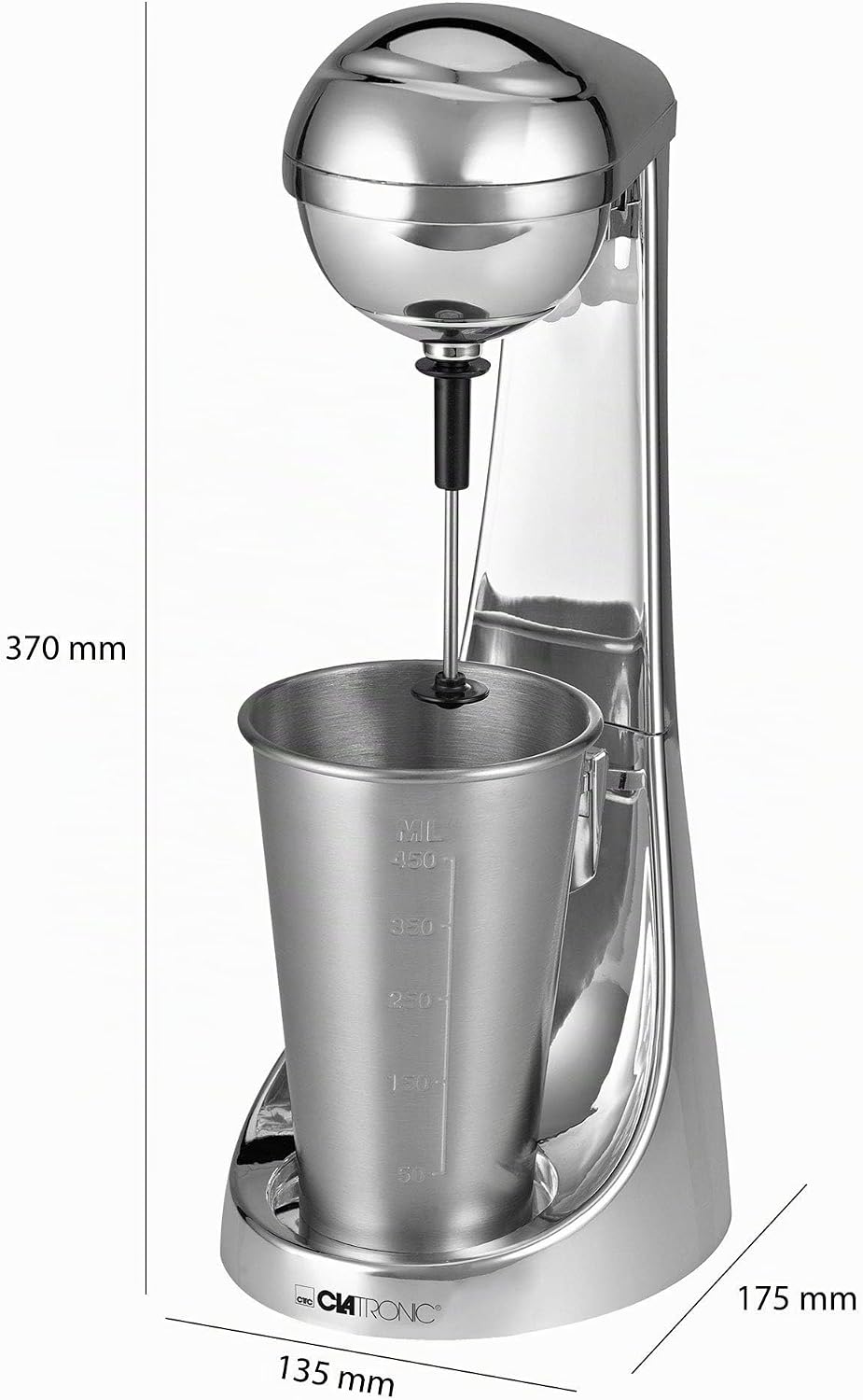 Clatronic® Barmixer u. Milchaufschäumer | Smoothie Maker | 650ml Edelstahlbehälter | praktischer Bec