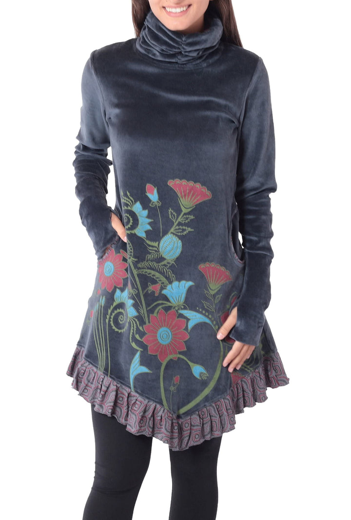 PUREWONDER Kleid aus Samt mit Kragen dr20 S Grau, S Grau