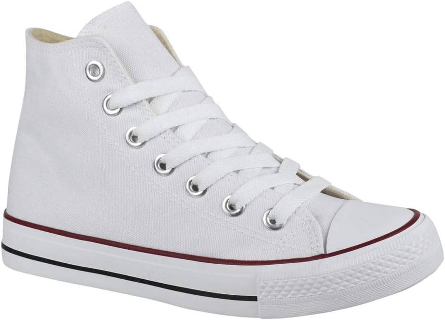 Elara Unisex Sneaker Sportschuhe High Top Turnschuh Chunkyrayan 36 EU Weiss Basic, 36 EU Weiss Basic