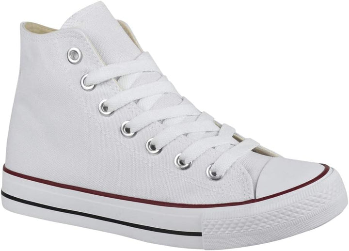Elara Unisex Sneaker Sportschuhe High Top Turnschuh Chunkyrayan 36 EU Weiss Basic, 36 EU Weiss Basic