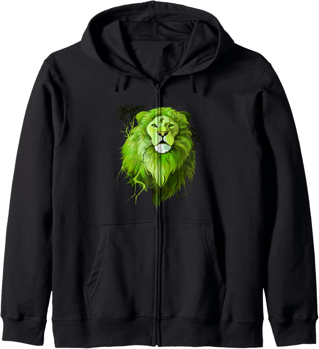 Genialer Löwe im Dschungel Artwork Wildlife Kapuzenjacke