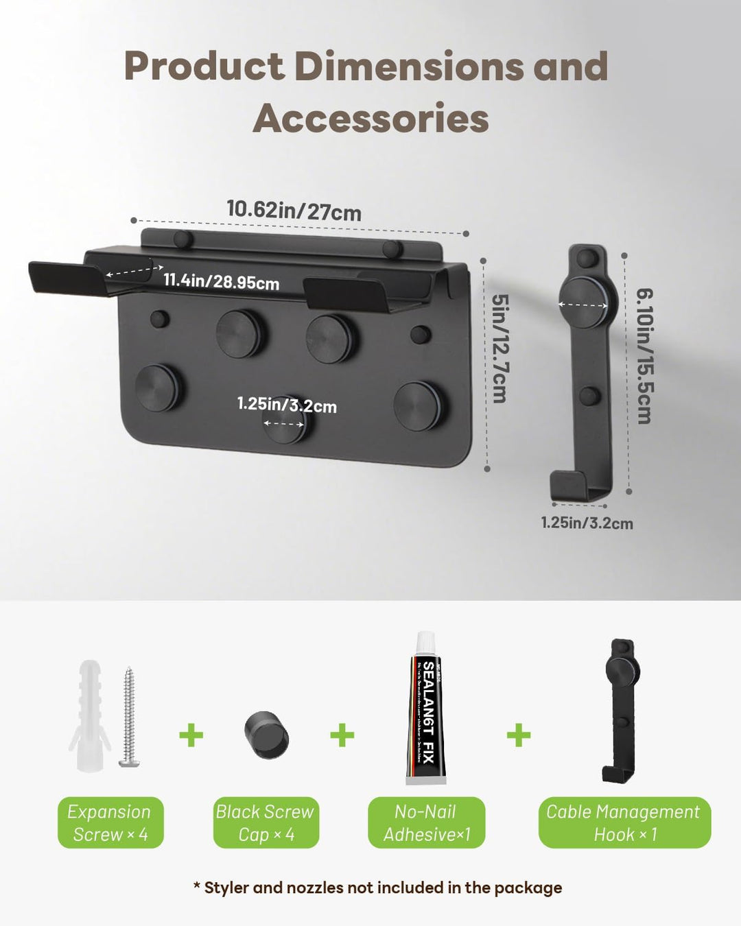 Föhn Halterung für Shark Flex Style 6 in1 Wandhalterung Kompatibel mit Shark Flex Style Aufsätze, Fö