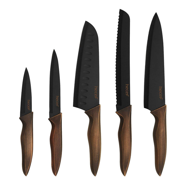 hecef Küchenmesser Set 5 Teilig, Professionelle Scharfe Kochmessersets, Messer-Set aus Edelstahl mit