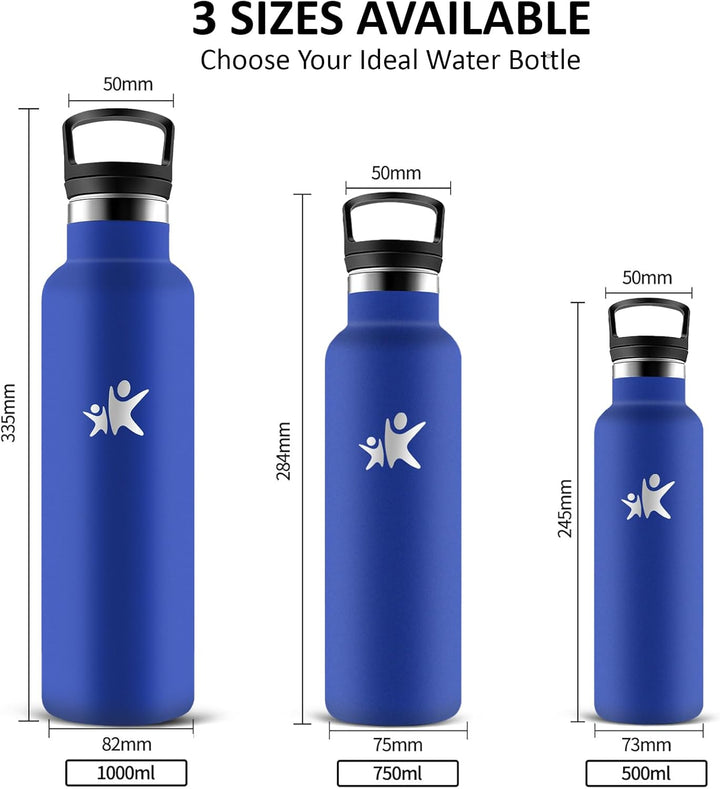 Trinkflasche Edelstahl, Trinkflasche 1l, Doppelwandige Vakuumisolierte, Wasserflasche mit Strohhalm,