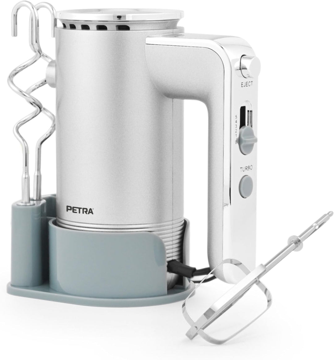 Petra PT5250VDEEU10 Handmixer mit Aufbewahrungshalterung - elektrischer Handrührer Schneebesen mit 5