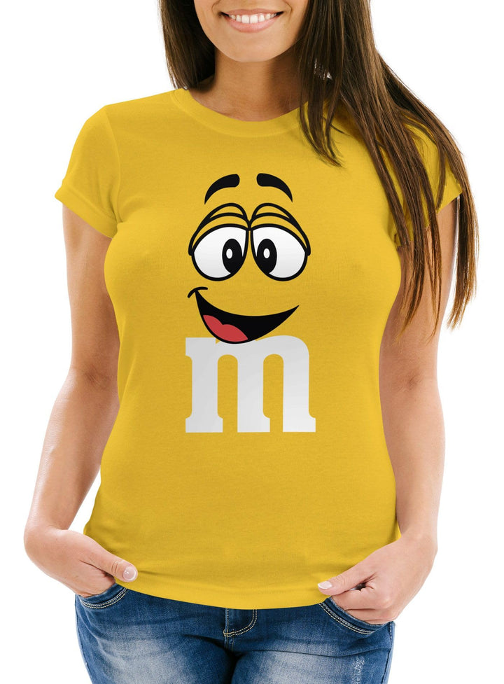 MoonWorks® Damen T-Shirt Fasching Karneval M Aufdruck Gruppen- Kostüm Verkleidung Last Minute Faschi