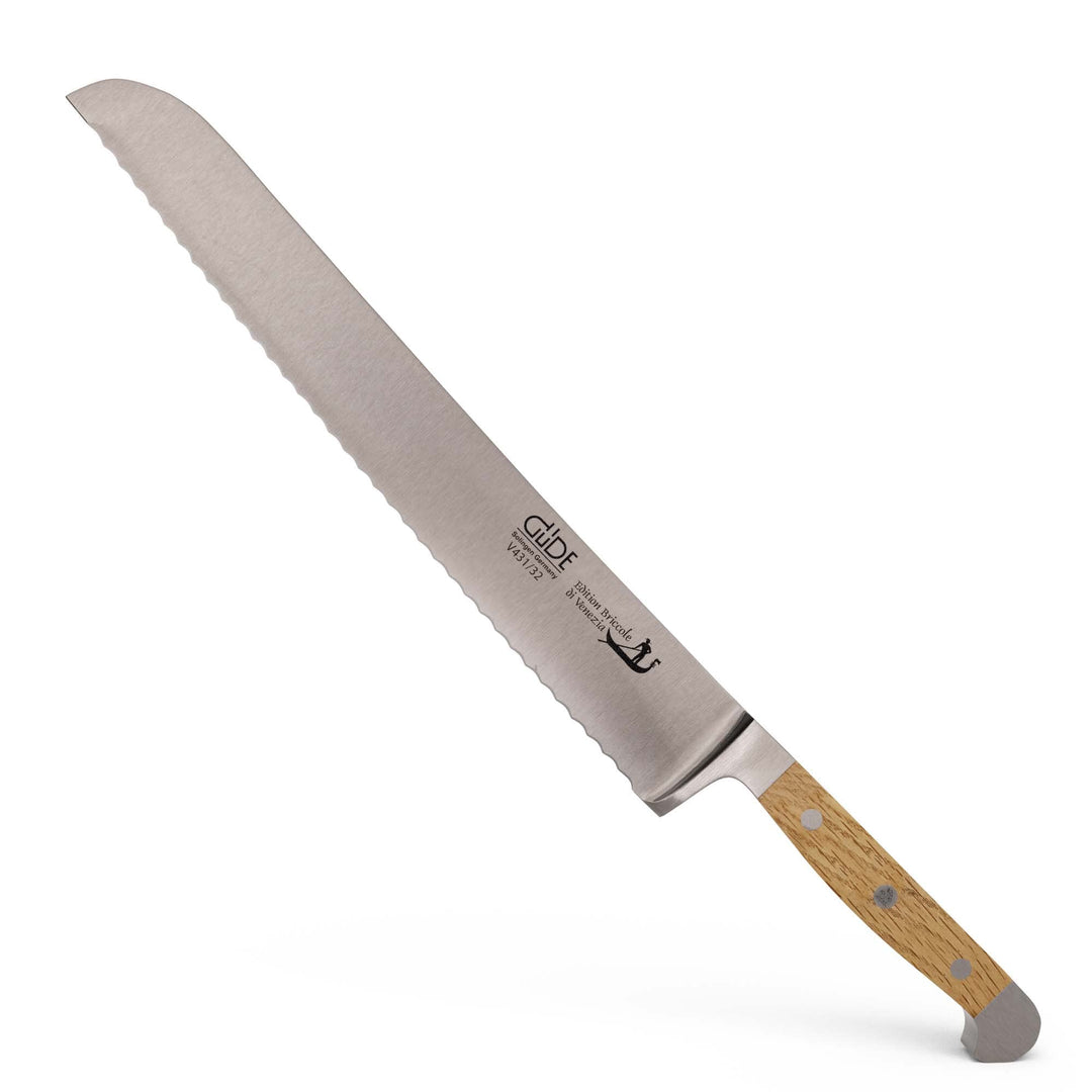 GÜDE Solingen - Brotmesser geschmiedet, 32 cm, Briccole, ALPHA BRICCOLE DI VENEZIA, Doppelkropf, Han