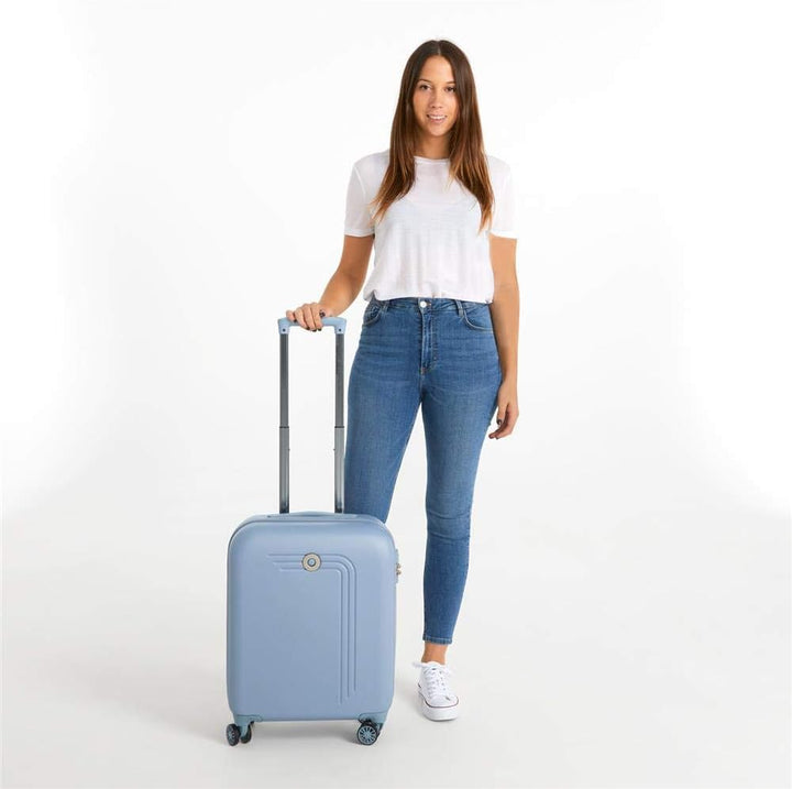 Movom Riga Kabinenkoffer Blau 40x55x20 cms Hartschalen ABS Kombinationsschloss 37L 2,8Kgs 4 Doppelrä