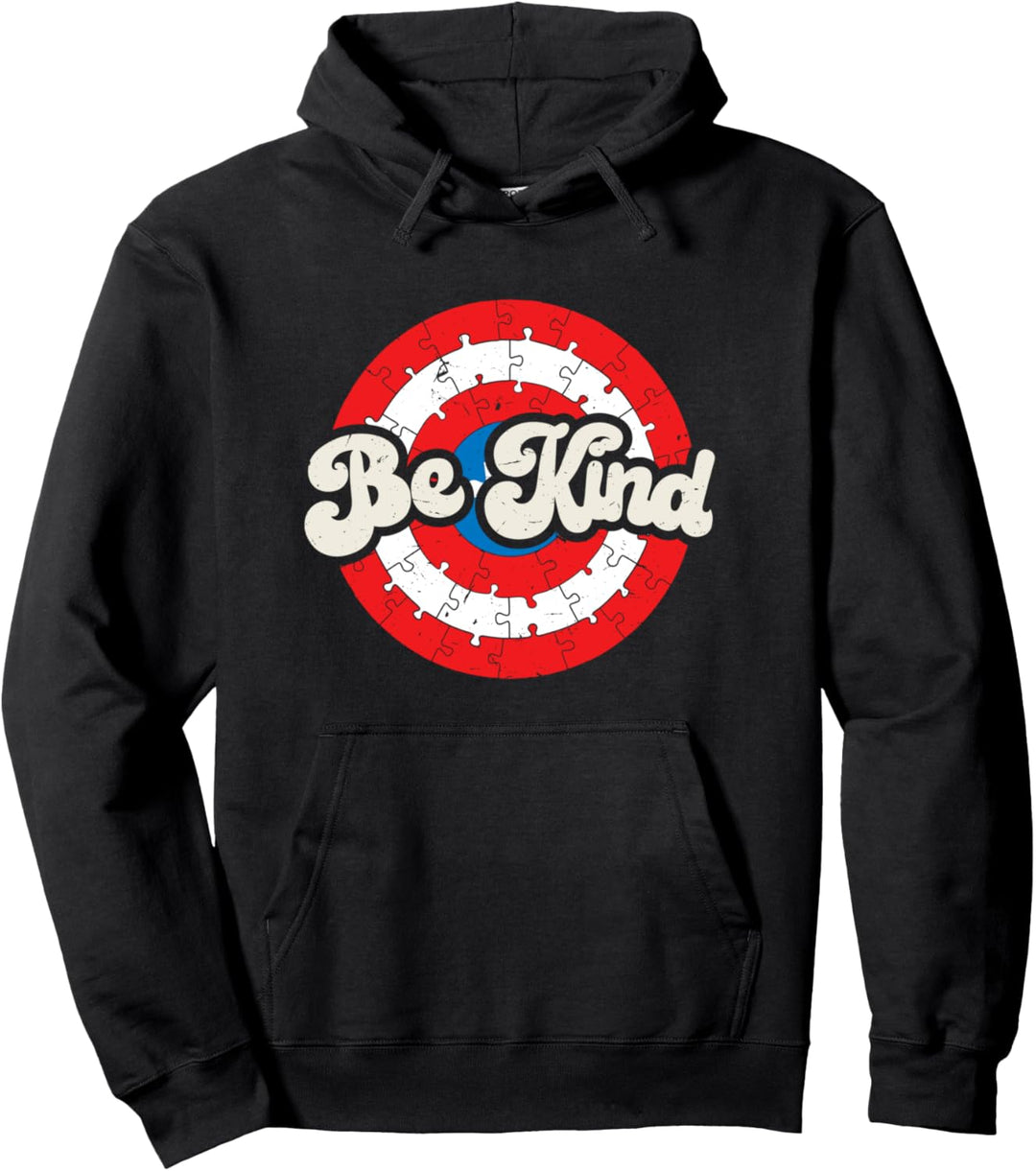 Be Kind Anti-Mobbing kreisförmige Form Autismus Puzzle Pullover Hoodie