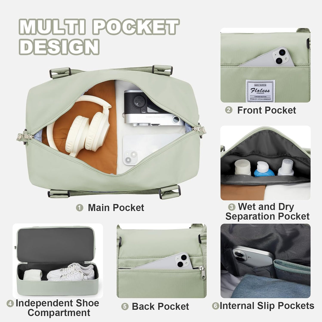 WEPLAN Reisetasche Damen Handgepäck Tasche Easyjet 45x36x20 für Flugzeug Tasche Weekender Damen Trav