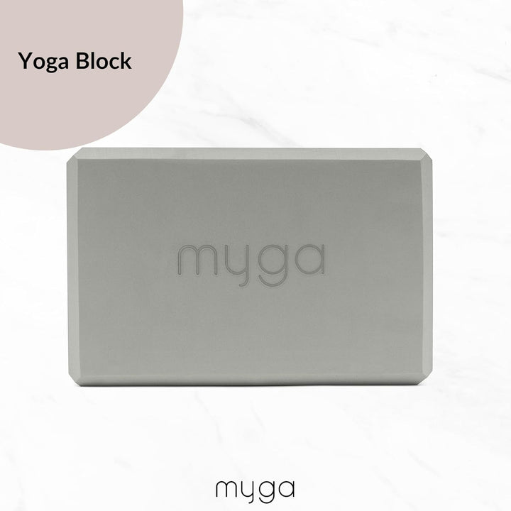 Myga Yoga Zubehör Set | 2 Rutschfeste Blöcke & Verstellbarer Gurt (Grau) | Perfekt für Anfänger & Fo