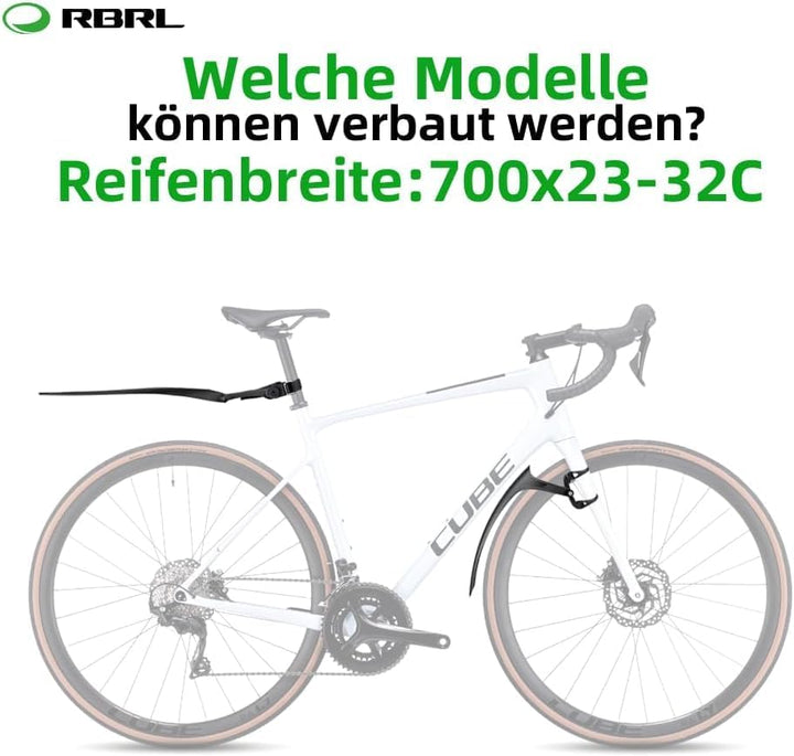 RBRL 700C Fahrrad Schutzblech Rennrad-Schutzblech-Set, für Rennrader, für 20-24-Zoll-Faltrad-Schutzb