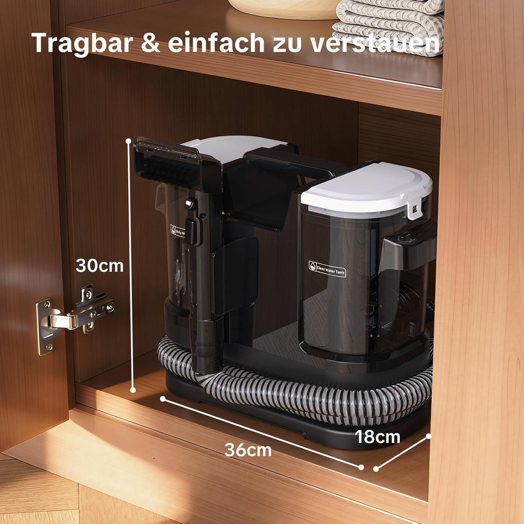 Lubluelu Nasssauger Polsterreiniger Gerät 600 W, 20 kPa Teppichreiniger Waschsauger, tragbarer Teppi