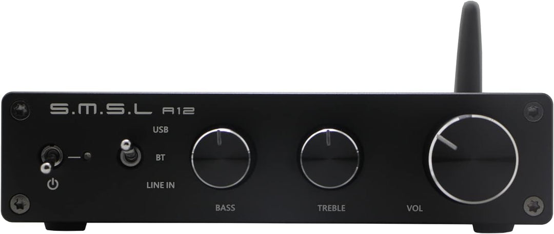 SMSL A12 Bluetooth 5.0 Stereo Audio Amplifier, Mini HiFi Class D Integrated 2 Channel Power Amp for
