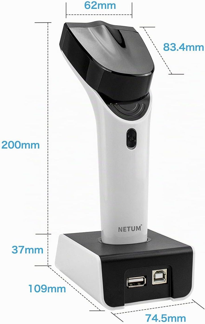 NETUM DS5000 Bluetooth 1D Barcode Scanner, Freisprech-CCD-Barcode-Leser mit Ständer und integriertem