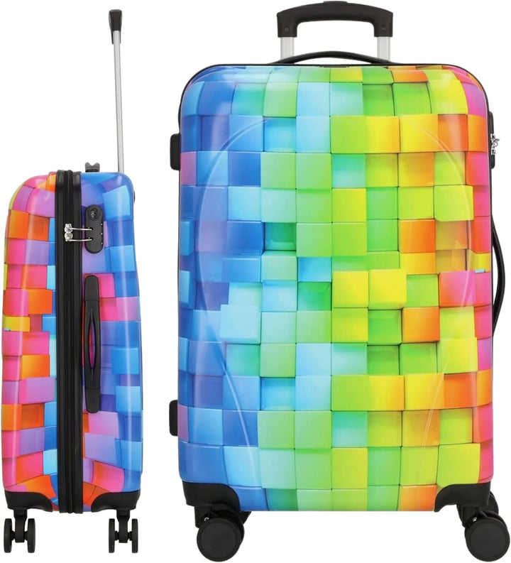 NOWI Hartschalenkoffer Mittelgross – 68L Volumen – 8 Rollen 360° drehbar – Leichter ABS Koffer mit Z