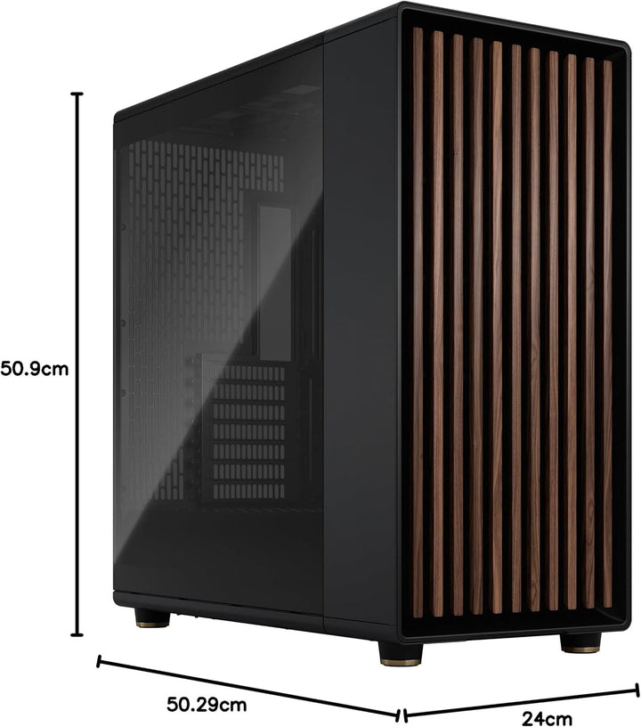 Fractal Design North XL Charcoal Black TG- Three 140mm Aspect PWM Fans Included- Type C USB- EATX Ai