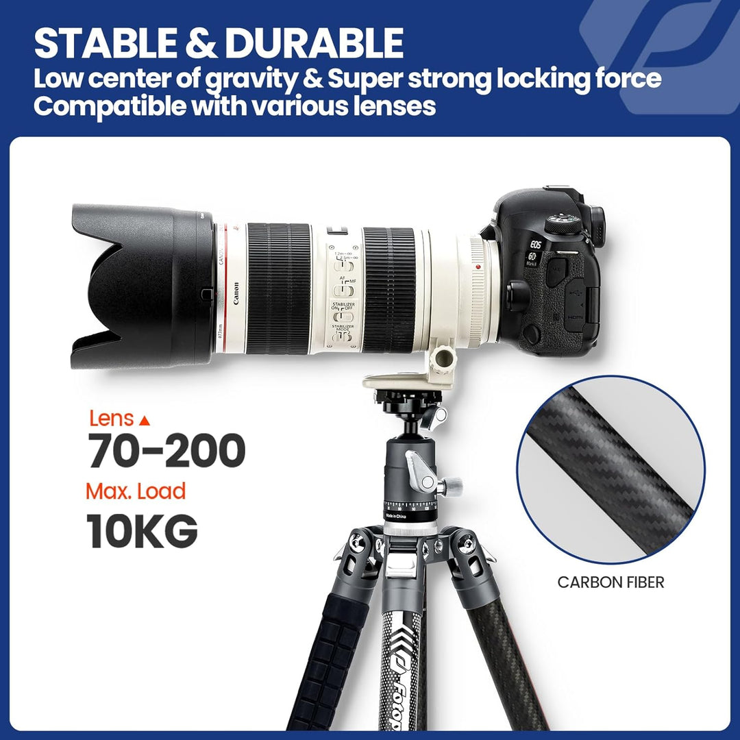 Fotopro X-Aircross 3 Reisestativ Kohlefaser 154cm mit Einbeinstativ 360 Panorama Kugelkopf Stabil 0.