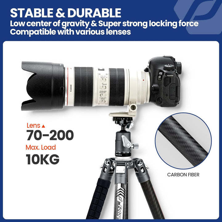 Fotopro X-Aircross 3 Reisestativ Kohlefaser 154cm mit Einbeinstativ 360 Panorama Kugelkopf Stabil 0.