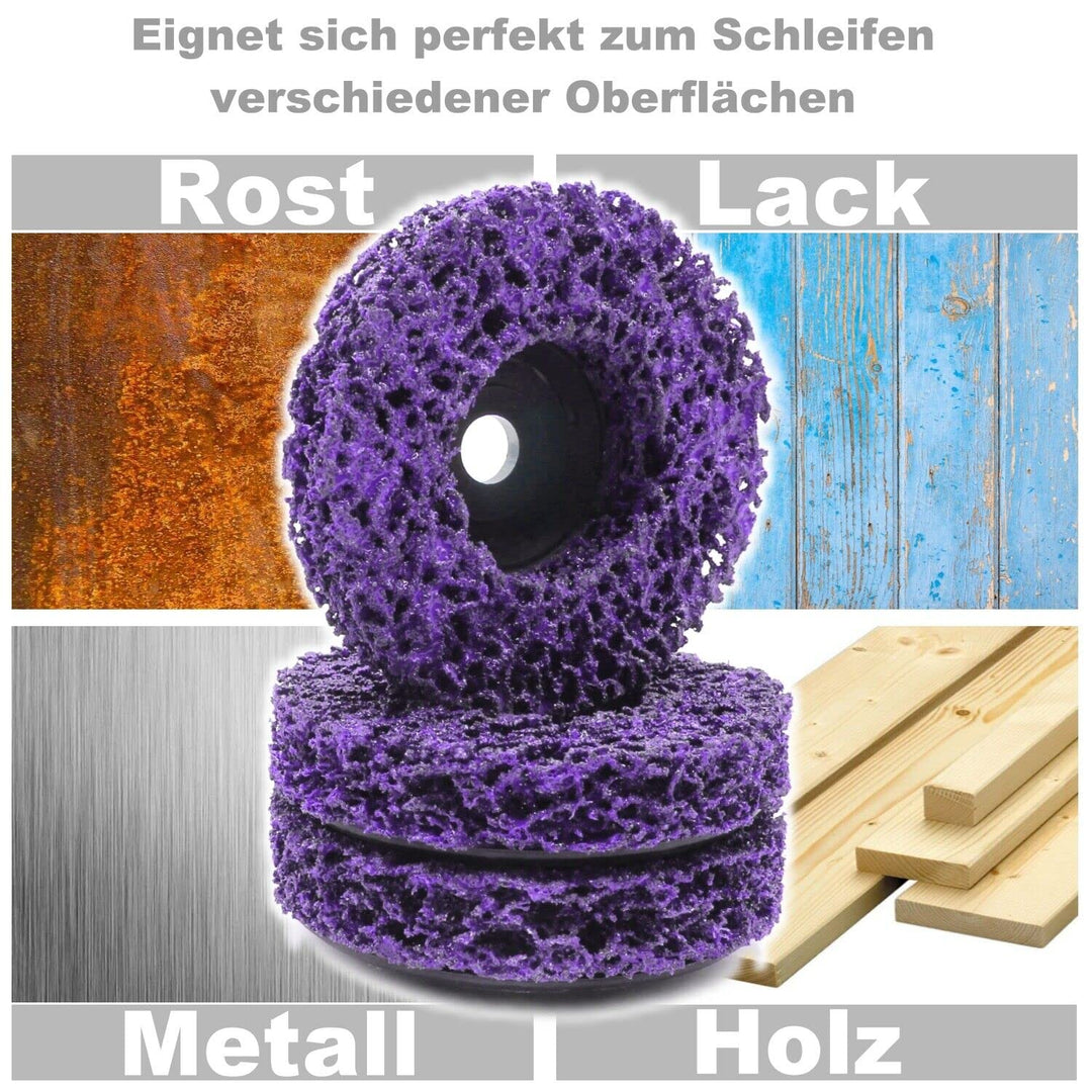 3x Reinigungsscheibe Reinigungsvlies CSD Schleifscheibe blau lila schwarz 76mm für BTI, Würth, Bosch