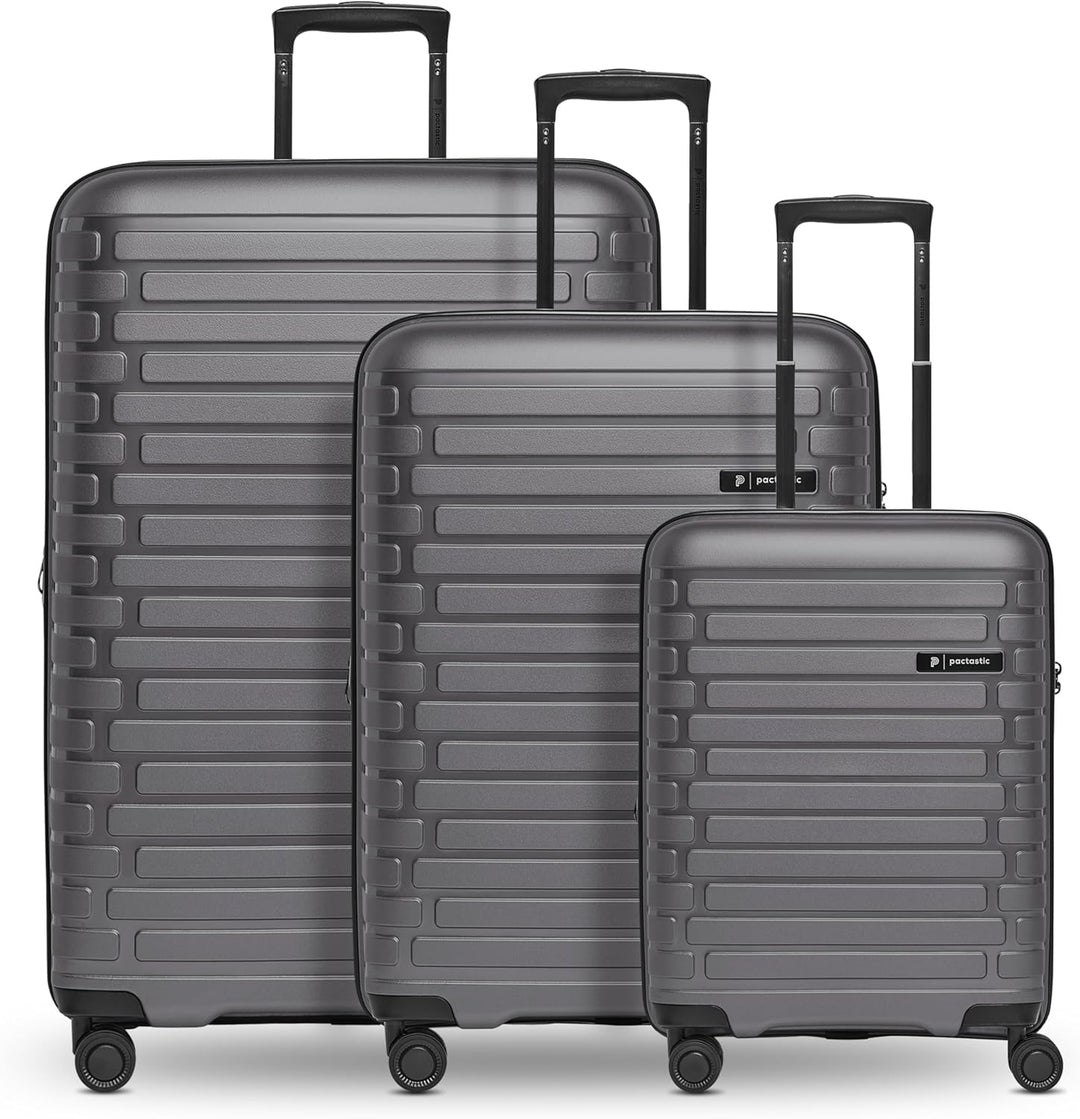 Pactastic Hartschalen Koffer-Set 3-teilig | hochwertiges Polypropylen Material | mit Dehnfalte erwei