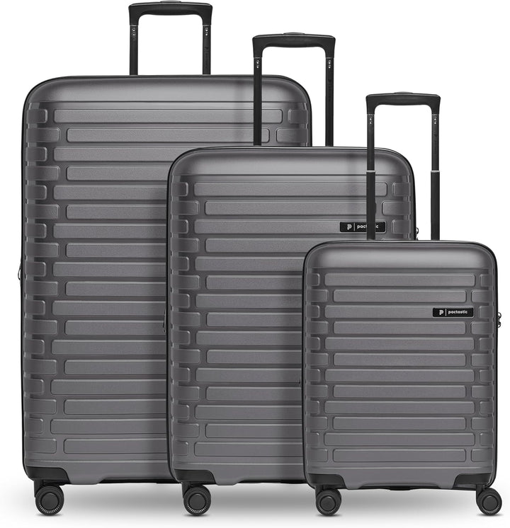 Pactastic Hartschalen Koffer-Set 3-teilig | hochwertiges Polypropylen Material | mit Dehnfalte erwei