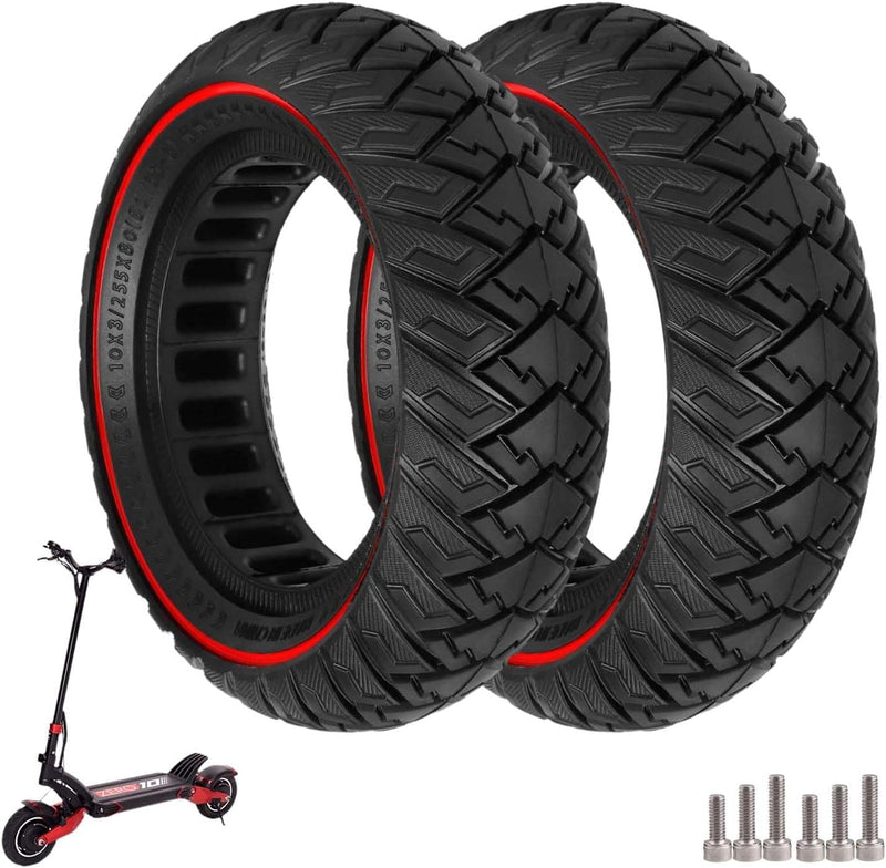 10 Zoll Scooter Solide Reifen, Elektroroller Vollgummireifen 10 x 3/255 x 80 (80/65-6) Ersatzreifen