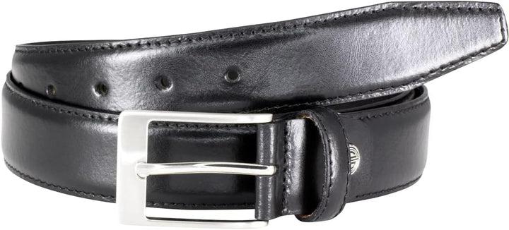 LINDENMANN Anzug-Ledergürtel Herren, Anzug-Gürtel Herren 35 mm breit Rindleder schwarz Bundweite 85