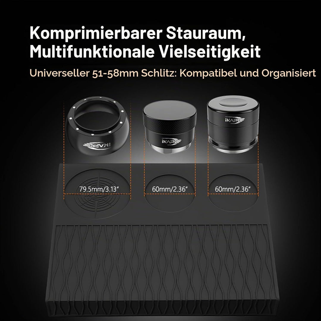 IKAPE Espresso-Stampfmatte, lebensmittelechte Silikon-Kaffeestampfmatte, Portafilter-Stampfmatte, Es