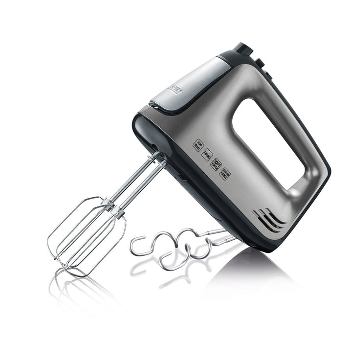 SEVERIN Handmixer mit Spiralkabel, ca. 400 W, HM 3832, Silber/Schwarz, 28.5 Rostfreier Edelstahl Sin