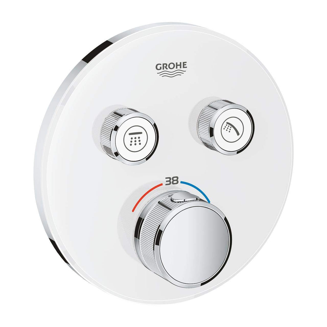 GROHE Grohtherm SmartControl | Brause- & Duschsystem - Thermostat mit 2 Absperrventilen | moon white