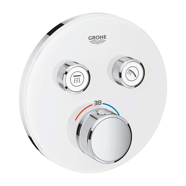 GROHE Grohtherm SmartControl | Brause- & Duschsystem - Thermostat mit 2 Absperrventilen | moon white