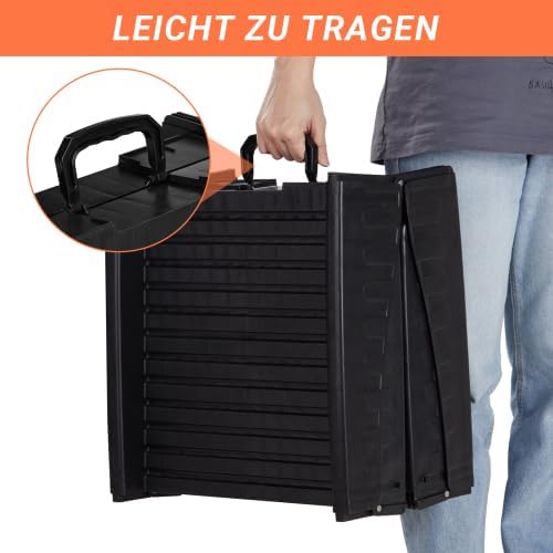 LEADZM Hundetreppe klappbar bis 50 kg, Einstiegshilfe für Kofferraum Hunderampe - 150x40 cm, Vierfac