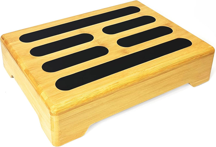 Tritthocker Holz mit Rutschfester Gummiauflage für Erwachsene und Steighilfe für Senioren - Step Sto