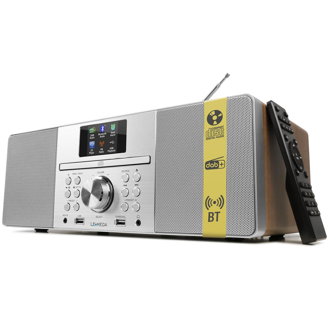 LEMEGA MSY1P All-In-One Musiksystem,CD-Player,DAB/DAB+ und FM Digitalradio,Bluetooth Lautsprecher,20