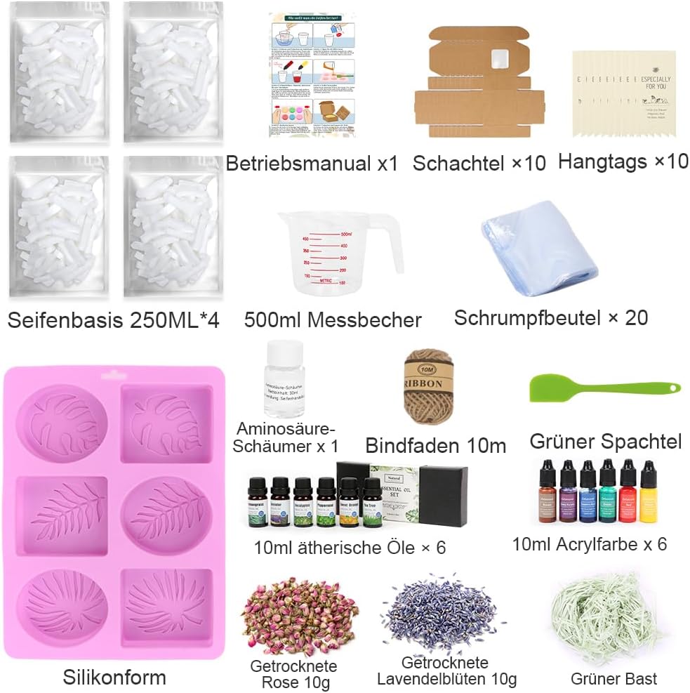 OSTWOLKE DIY Seife Selber Machen, Seifen Selber Machen Set, Kreative Basteln Erwachsene, Seife DIY K