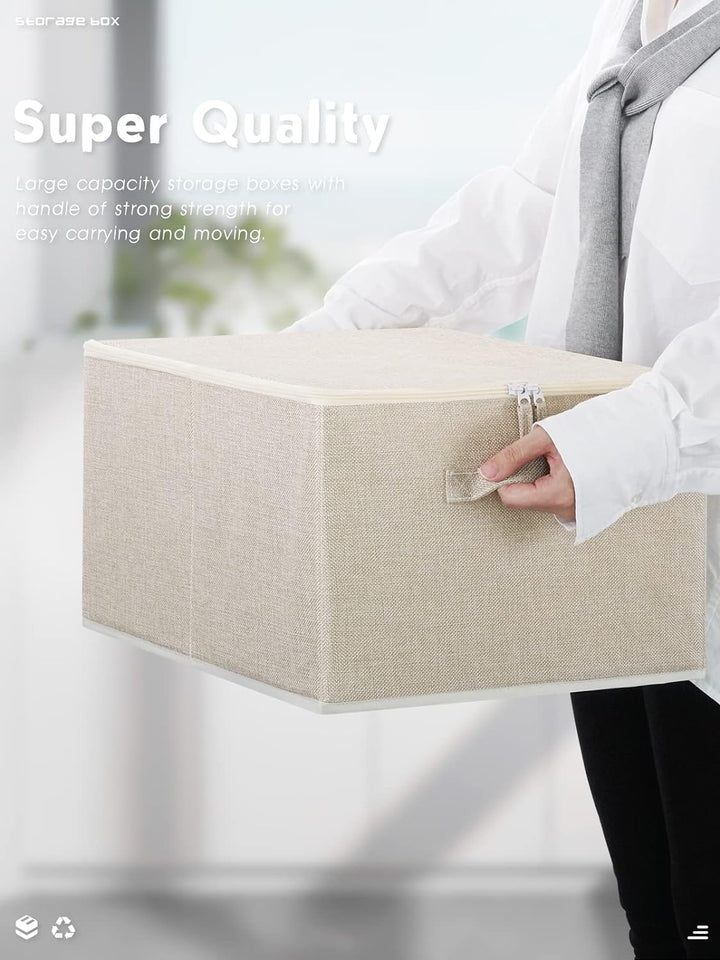 Lesfit Faltbare Aufbewahrungsbox Stoff 43x34x23 cm, 3er Pack A*3, A*3