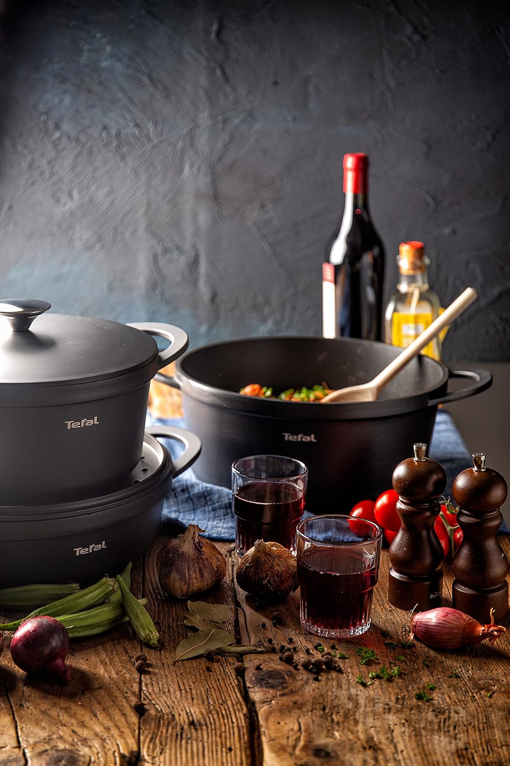 TEFAL TRATTORIA E21853 Schmortopf| Aluguss | Gussdeckel | Antihaft-Beschichtung| gute Wärmespeicheru