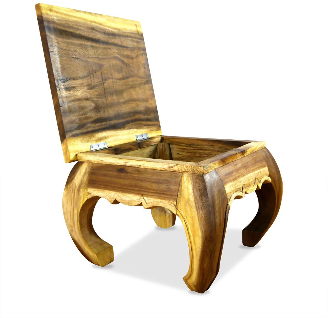 livasia aufklappbarer Opiumtisch, Massivholztisch, Beistelltisch, Couchtisch (Natur), Natur