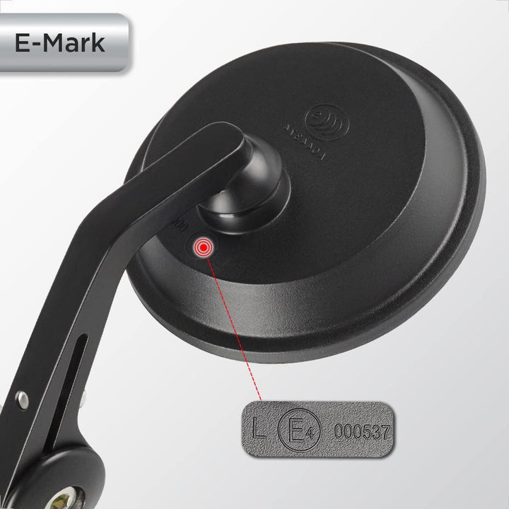 Evermotor Universal Motorrad Runde Rückspiegel Lenkerspiegel Spiegel Set E-Geprüft E-Mark Quad Rolle