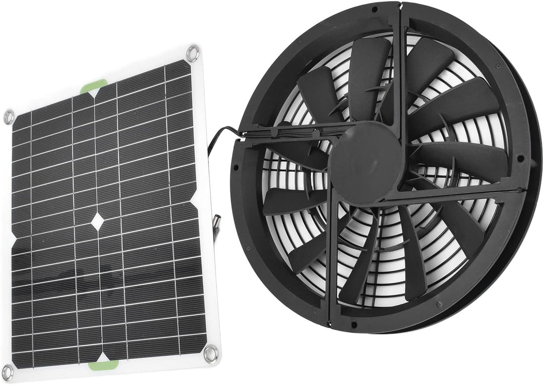 Fafeicy Solarpanel-Lüfter-Kit, 100 W 2 A Wasserdichter Lüftungsgehäuse-Abluftventilator, 23–24% Umwa