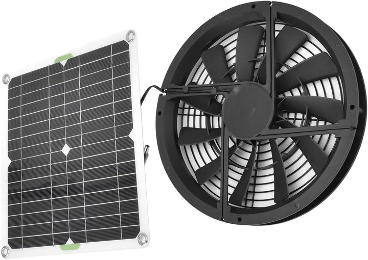 Fafeicy Solarpanel-Lüfter-Kit, 100 W 2 A Wasserdichter Lüftungsgehäuse-Abluftventilator, 23–24% Umwa
