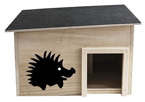 Igelhaus 40 x 32 x 15 cm Igelhotel Igel Futterstelle Pension Schutz im Winter mit abnehmbarem Dach a