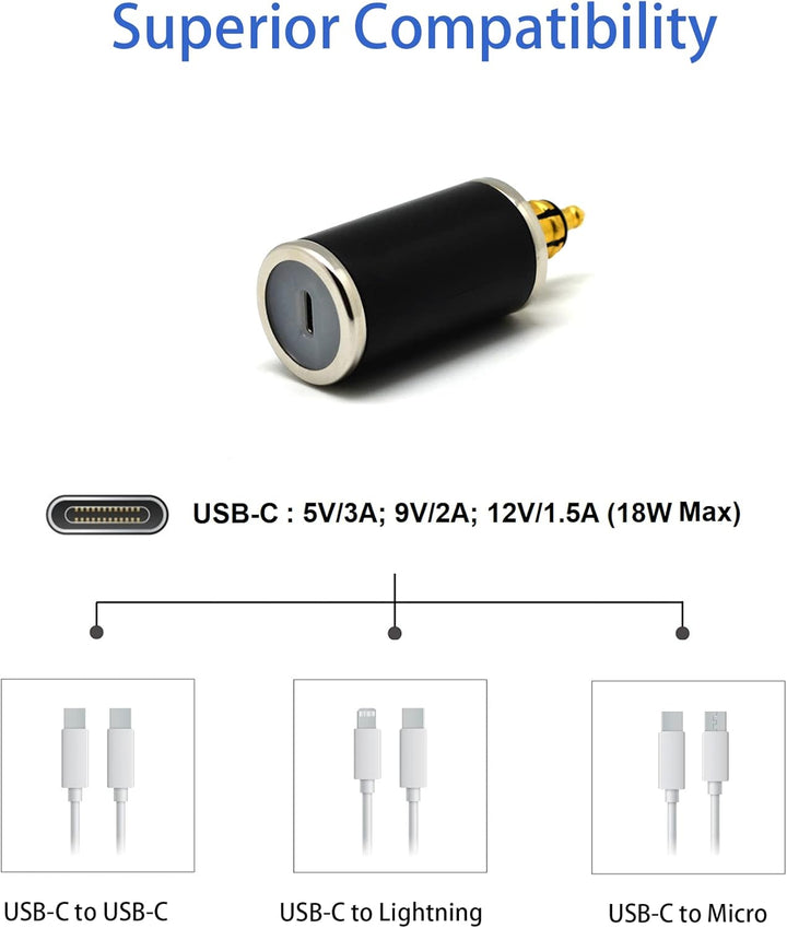 Typ C Hella DIN USB, Type-C Straight