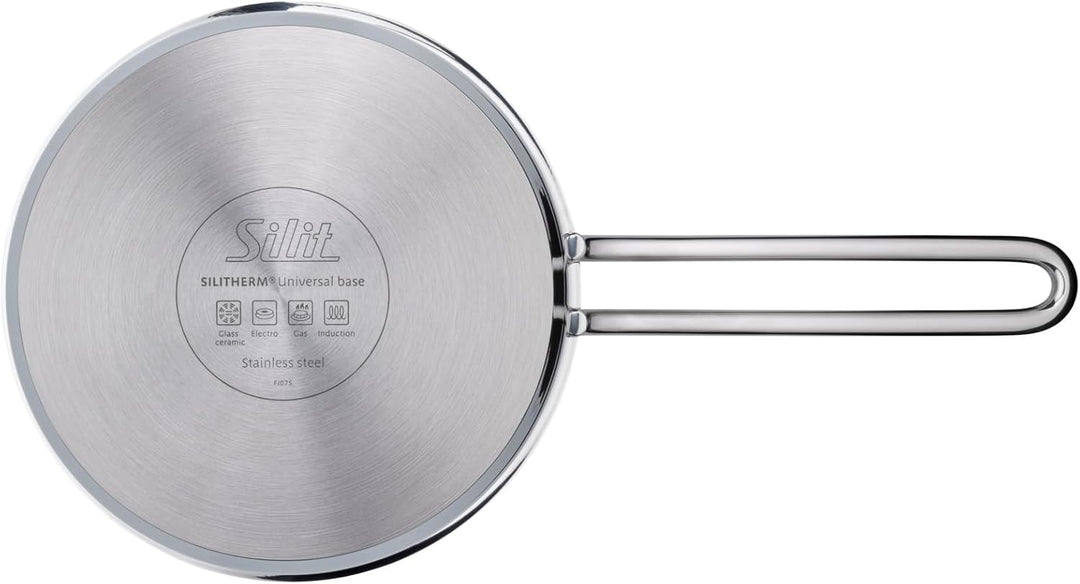 Silit Extra Cook, Stielkasserolle 16 cm, Innenskalierung, breiter Schüttrand, hochwertiger, spülmasc