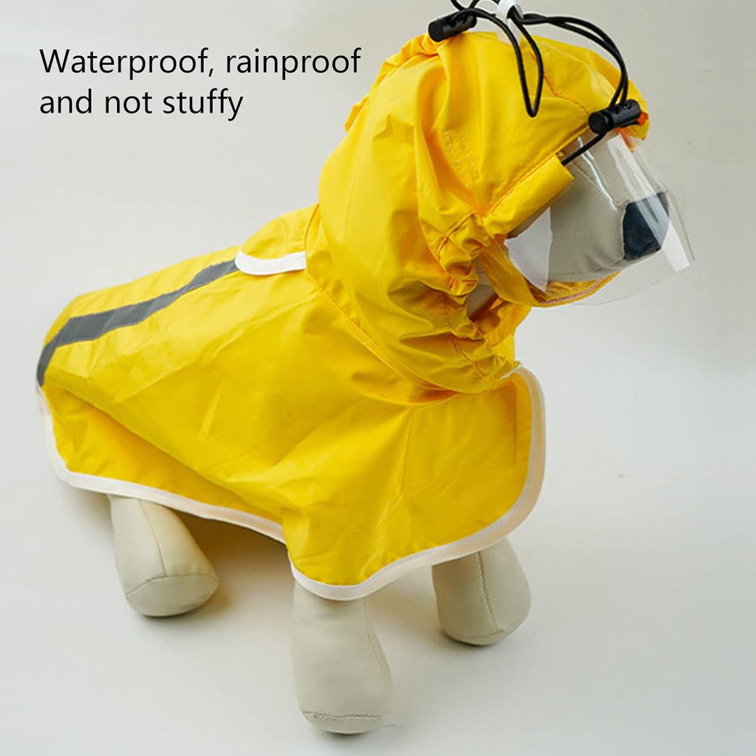 Hunde-Regenmantel, leichte, reflektierende Streifen-Pet-Regenjacke im Poncho-Stil für den Aussenbere