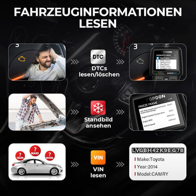 TOPDON OBD2 Diagnosegerät AL500 für Emission Fehler,DTCs Lesen/Löschen,Automatisch VIN Kennen und DT