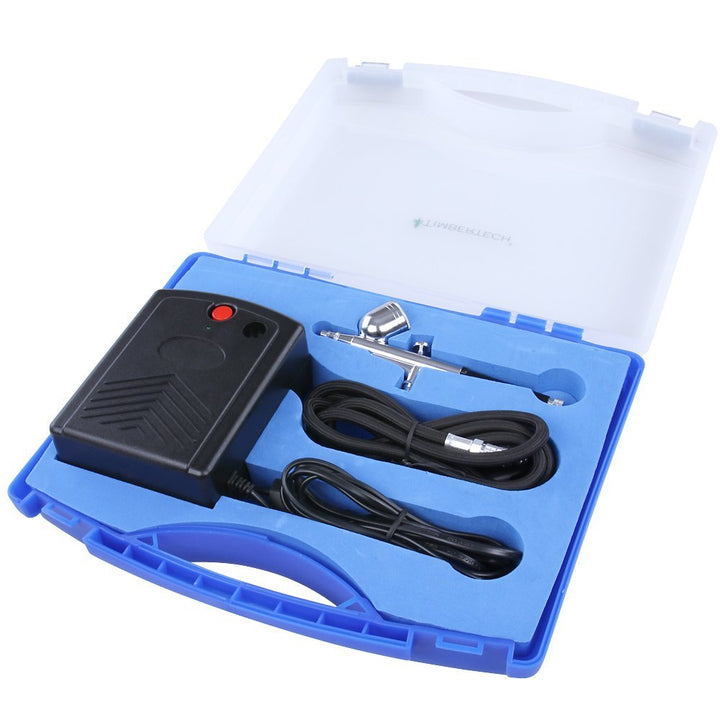 TIMBERTECH - Airbrush-Set - Inklusive Kompressor 220 V/50 Hz, Schlauch, Nadeln und Koffer