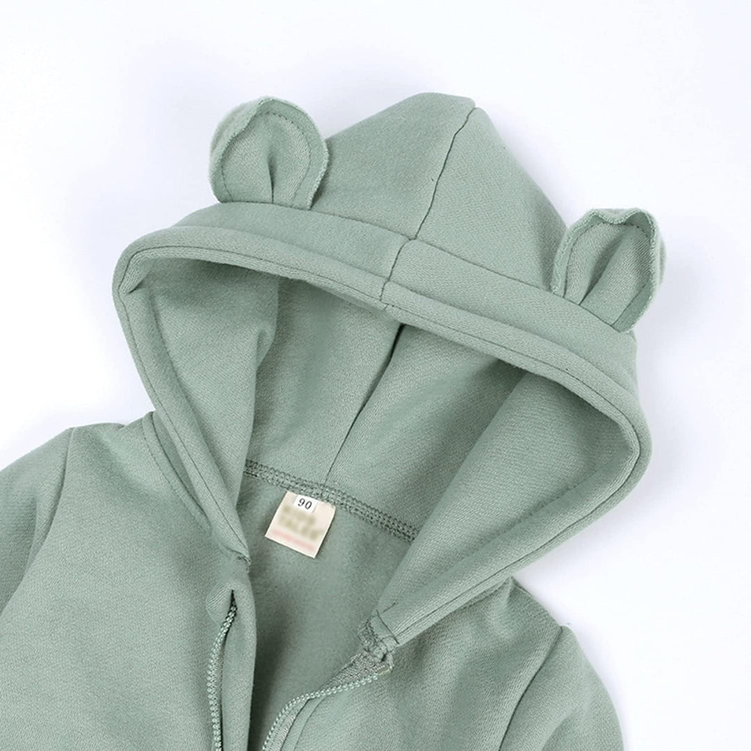 Neugeborenes Baby Junge Mädchen Kleidung Säugling Hoodie Strampler Langarm Solid Farbe Ein Stück Jum